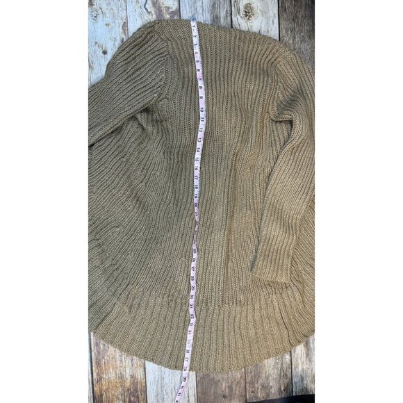 MINT Jennifer Lopez Long Women's Open M Removable Fur Collar Gold Sweater - Picture 6 of 10